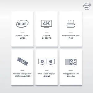 GK55 windows 10 Mini PC  J4125 up to 2.7Ghz 8GB 128 GB 256GB 2.4/5G WIFI  BT4.0 computer linux NUC ubuntu