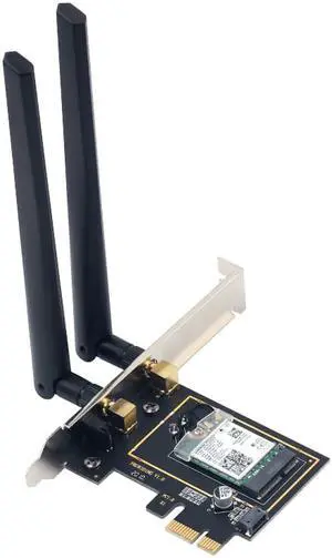 Intel AX200NGW WiFi 6 Card Bluetooth 5.0, PCIe Network Card AX 3000Mbps AX200 IEEE 802.11ac, MU-MIMO 2.4Ghz/5.8Ghz Wireless PCI Express PCI-E Wi-Fi 6 Adapters Dual Band Antenna for Win10 LINUX Intel AX200NGW WiFi 6 Card Bluetooth 5.0, PCIe Network Card AX 3000Mbps AX200 IEEE 802.11ac, MU-MIMO 2.4Ghz/5.8Ghz Wireless PCI Express PCI-E Wi-Fi 6 Adapters Dual Band Antenna for Win10 LINUX