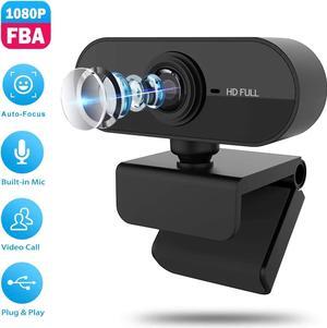 1080P HD Webcam Camera with Microphone, Best Widescreen Camera for PC Mac Laptop Desktop (Black)