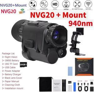 NVG20+Mount Night Vision Goggles IR 940nm Digital Night Vision Binoculars With 16GB