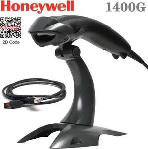 Honeywell Voyager 1400G 2D Linear Barcode Scanner with Stand, 1400G2D-2USB-1