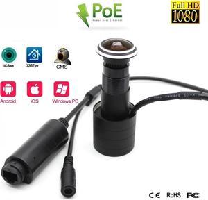 POE Door Eye Hole IP Camera 1.78mm 1080P HD Mini Peephole CCTV Security Camera With Microphone No WIFI Support No power supply