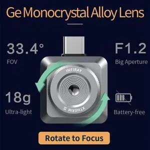 InfiRay Thermal Imager T2L PCB Circuit Fault Testing Tool Thermometer Mobile Thermal Camera for iPhone Android (Without handle bracket)