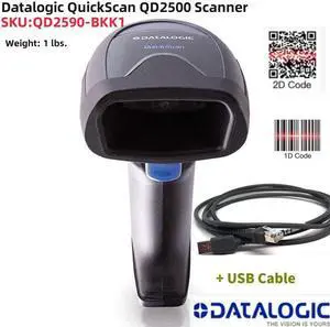 Datalogic QuickScan QD2500 Series 2D Barcode Scanner With USB Cable QD2590-BKK1 Replaces QD2131-BKK1