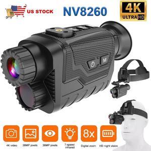 Night Vision Monocular 4K 1080P HD 8X Digital Zoom 400M Infrared 3000mAh Battery