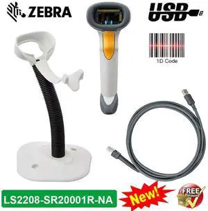 LS2208-SR20001R-NA USB Cable 1D Handheld Barco de Reader W/Stand US Stock