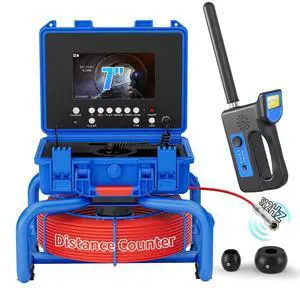 7-inch AHD video screen with electronic overlay meter counter, 18mm diameter stainless steel probe, built-in 512HZ transmitter, sapphire lens, HD 1080P, lens angle 145 degrees, 30 meters pipe borescop