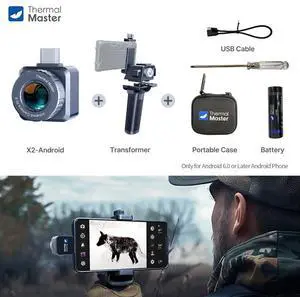 50Hz X2 Night Vision to Hunt 15X Zoom Thermal Monocular Imaging Camera Binocular for Rescue Hiking Camping Thermal Master