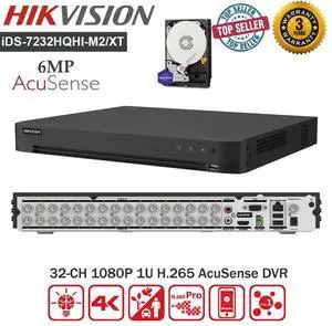 Hi,kvi,sio,n H.265+ 32CH 6MP DVR with 1T/2T Hard Drive for Security Camera System