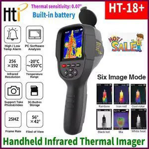 Hti HT-18+ LCD Handheld Infrared Thermal Imager Camera 4G IR Resolution 256x192
