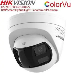 Hi,kvision 4K 8MP 180° ColorVu IR Dual Lens Stitched Dual Light Alarm IP Camera
