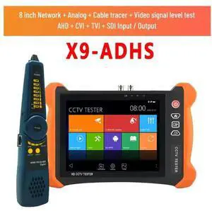X9-ADH X9-ADHS 8" 4K WIFI POE IP Camera CCTV Tester AHD CVI TVI CVBS Multimeter X9-ADHS