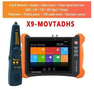 8 Inch Touch IP Camera Tester Monitor With PoE, 4K, ONVIF, DMM, Cable Test, TDR X9-MOVTADHS