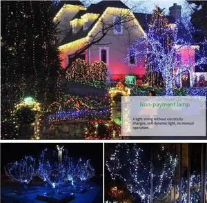 Home Decoration Courtyard Decoration Solar Energy Christmas Tree Color Lights Led Outdoor Waterproof String Flashing Lights Holiday Atmosphere Lights Restaurant And Hotel Decoration 22 m