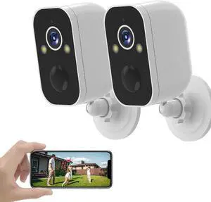 Security Cameras Wireless Outdoor Solar Powered Wifi System Waterproof With Night Vision Zoom Doorbell Blink 4K 5G 3: Host without solar power *2pcs.
