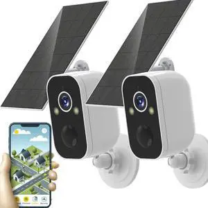Security Cameras Wireless Outdoor Solar Powered Wifi System Waterproof With Night Vision Zoom Doorbell Blink 4K 5G 4: Host + solar power *2pcs