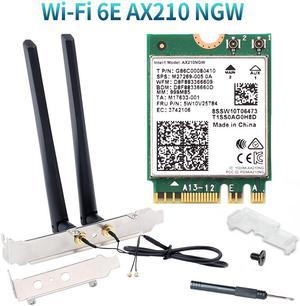 M.2 Desktop Kit Intel AX210 Dual Band wifi Card Wi-Fi 6E AX210NGW M.2 Wifi Bluetooth 5.2 card Wireless Network 802.11ax Adapter for Windows 10