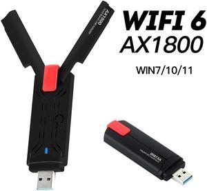 FU-AX1800P WiFi 6 USB Network wifi Adapter USB 3.0 wifi Card 2.4/5GHz 802.11ax 1800Mbps wifi WLAN Adapter Dual Band USB wifi 6 Card Wireless Adapter for Desktop PC Windows 7/10/11