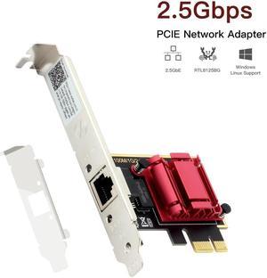 DERAPID 2.5 Gigabit Ethernet PCI Express PCI-E Network Card 10/100/1000/2500Mbps RJ45 LAN Adapter Converter for Desktop Windows 10/11 Linux