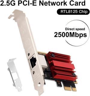 2.5Gbps PCI Express Network Adapter RJ45 to PCIE Card RTL8125 NIC 2.5G Gigabit LAN Gaming Network Card PCI-E x1 RJ45 NIC for Desktop