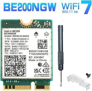 DERAPID WiFi 7 BE200 BE200NGW M.2 WiFi Card 802.11BE Tri-Band 2.4GHz 5GHz 6GHz NGFF WiFi 7 Wireless Network Laptop New WiFi 7 Bluetooth 5.4 Adapter for PC Windows 11/10