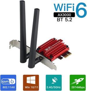 DERAPID WiFi 6 AX3000 PCIe WiFi Card AX200 Network Card Bluetooth 5.2 Dual Band 2.4G 5G Wireless Adapter 802.11ax with MU-MIMO, OFDMA, WPA3 Compatible with Windows 10/11