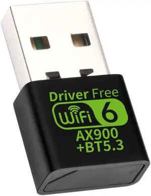 DERAPID USB WiFi Adapter Bluetooth 5.3 AX900 USB WiFi 6 Adapter Bluetooth 5.3 Compatible with Windows 11/10, Dual Band 2.4G/5Ghz, IEEE 802.11ax/900Mbps, Wireless Network Adapter for Laptop Desktop PC