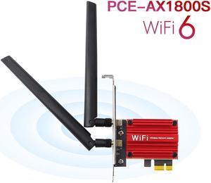 DERAPID WiFi 6 AX1800 PCIe WiFi Card for PC with Bluetooth MT7921K Dual Band Wifi 6 1800Mbps Wireless Adapter 802.11ax with MU-MIMO OFDMA, High Gain Aantennas, Supports Windows 10/11 (64bit) Only