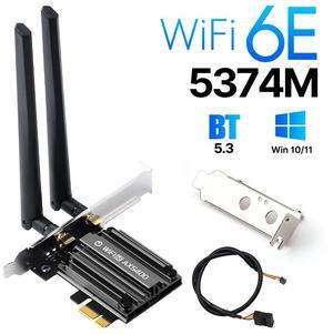 DERAPID WiFi 6E PCIe AX5400M Network Card Tri-Band MT7922 Chipset Wireless Adapter with Bluetooth 5.3 Compatible with Windows 10/11