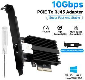 DERAPID 10G Base-T PCI-e Network Card AQC113 Controller 10Gb Ethernet Adapter PCI-E X4 X8 X16 to RJ45 Port NIC Card for Gaming Offfice,Compatible with Windows10/11/Windows Server/Linux