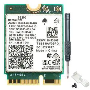 DERAPID Wi-Fi 7 BE200 NGFF M.2 Key E Wireless Network Card with Bluetooth 5.4 Adapter for PC Windows 11/10 , Not Support AMD Motherboard DERAPID Wi-Fi 7 BE200 NGFF M.2 Key E Wireless Network Card with Bluetooth 5.4 Adapter for PC Windows 11/10 , Not Support AMD Motherboard