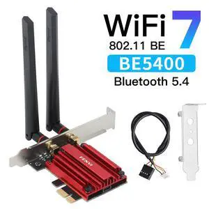 DERAPID WiFi 7 PCIe Desktop Card BE5400 Tri-Band with MediaTek MT7925 Chip, Bluetooth 5.4 Adapter for Windows 10/11 Compatible with Intel and AMD motherboards DERAPID WiFi 7 PCIe Desktop Card BE5400 Tri-Band with MediaTek MT7925 Chip, Bluetooth 5.4 Adapter for Windows 10/11 Compatible with Intel and AMD motherboards