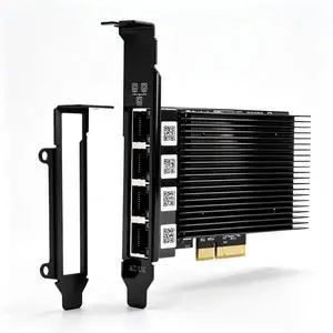 DERAPID 2.5G PCIe Ethernet Card 4* RJ45 Port with Intel I226 Chip, 2500Mbps Gigabit Network Adapter to PCIE X4 X8 X16 NIC for Desktop NAS Windows 10/11, Windows Server 2019/2022; Linux DERAPID 2.5G PCIe Ethernet Card 4* RJ45 Port with Intel I226 Chip, 2500Mbps Gigabit Network Adapter to PCIE X4 X8 X16 NIC for Desktop NAS Windows 10/11, Windows Server 2019/2022; Linux