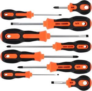 Amartisan 10-Piece Magnetic Screwdrivers Set, 5 Phillips and 5 Slotted Tips  Professional Cushion Grip Screwdriver Set