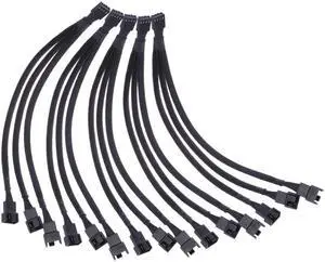 Lejiahong 5Pcs 4 Pin 1 to 3 Way Extension Cable PWM Fan Splitter Cable Splitter Sleeved Adapter Connector Fan Extension Cable