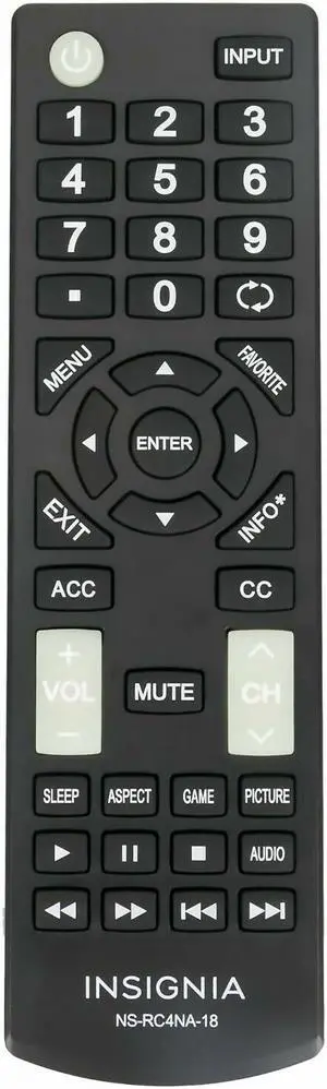New NS-RC4NA-18 Remote Replacement for Insignia TVs NS-40D420MX18 NS-55D420MX18