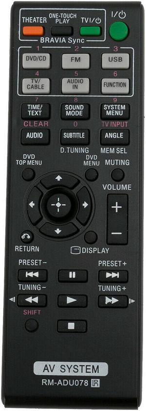 New RM-ADU078 Replace Remote for Sony Home Theater DAV-DZ170 DAV-DZ171 DAV-DZ175