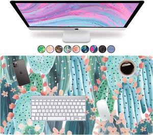 French Koko Large Mouse Pad Desk Mat Keyboard Pad Desktop Home Office School Cute Decor Big Extended Laptop Protector Computer Accessories Pretty Mousepad Women Girls XL 31x15(Cute Cactus)