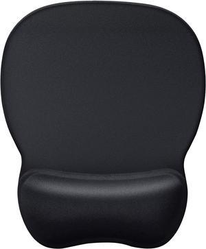 Ergonomic Mouse Pad with Wrist Support Gel Mouse Pad with Wrist Rest Comfortable Computer Mouse Pad for Laptop Pain Relief Mousepad with Non-slip PU Base for Office & Home 9.4 x 8.1 in Black