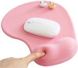 Office Mousepad with Gel Wrist Support - Ergonomic Gaming Desktop Mouse Pad Wrist Rest - Design Gamepad Mat Rubber Base for Laptop Computer (01Pink)