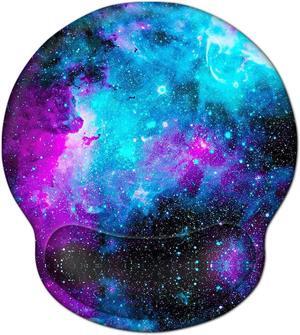 Mouse Pad with Wrist Rest Support Gel Cute Mouse Pads Non Slip Rubber Base Mousepad Ergonomic Mouse Wrist Rest Pad for Laptop Computer Home Office Working Gaming Pain Relief Nebula Galaxy