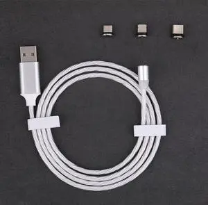 LED Flowing Magnetic Charger Blue Cable Light Up Candy Moving Party Shining Charger Phone Charging Cable Magnetic streamer absorption USB Snap Quick Connect 3 in 1 USB Cable