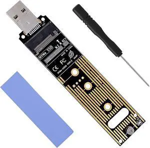 NVMe to USB Adapter, M.2 SSD to USB 3.1 Type A Card, M.2 PCIe Based M Key Hard Drive Converter Reader as Portable SSD 10 Gbps USB 3.1 Gen 2 Bridge Chip Support Windows XP 7 8 10, MAC OS