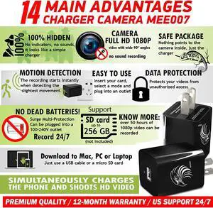 Spy Camera Charger | Hidden Camera | Premium Pack | Mini Spy Camera 1080p | USB Charger Camera | Hidden Spy Camera | Hidden Nanny Cam | Hidden Spy Cam | Hidden Cam | Surveillance Camera Full HD