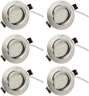 QLEE Eyeball Dimmable 3 Way LED Light Downlight 3 Inch Gimbal Led Recessed Light 6w 4000k Temperature Rotatable Led Retrofit Downlight Gimbal For Ceiling With Housing Clips 6 Pack