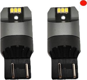 QLEE 7443 7440 LED Bulbs Red Brake Lights W21/5W Super Bright 12v-24v 7441 7444 T20 LED Lights Replacement with Projector for Tail Parking Lights Canbus Free Non-polar Turn Signal Light 2 Pack