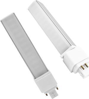 QLEE G24q 4 Pin LED Light Bulb PL-C Retrofit CFL Replacement 26W G24q-2 Gx24q-3 1400 Lumen 314° Free Rotate Flicker Free Horizontal Recessed Gx24q Green Bulb Soft Warm White Light 3000k 2 Pack