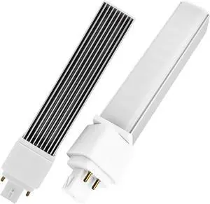 QLEE 9w G24q 4-Pin Vertical LED Light Bulb PL-C Retrofit Equivalent CFL 18w G24q-2 G24q-3 990 Lumen 314° Free Rotable Flicker Free  Recessed GX24q Base Green Bulb Warm White Light 3000k 2 Pack