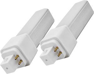 QLEE 6w Natural Daylight Gx24q 4 Pin LED Light Equal 13 Watt CFL Light Bulbs PL-C Retrofit Compact Fluorescent Lamp G24q-2 Gx24q-3 660 Lm 314° Free Rotation Recessed G24q Green Bulb 2 Pack