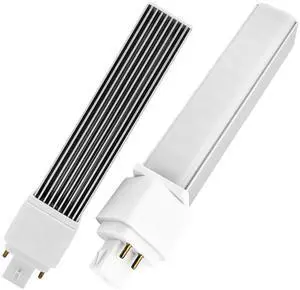 QLEE 9w Gx24q 4-Pin Vertical LED Light Bulb PL-C Retrofit Equivalent CFL 18w G24q-2 G24q-3 990 Lumen 314° Free Rotable Flicker Free  Recessed G24q Base Green Bulb Warm White Light 3000k 2 Pack